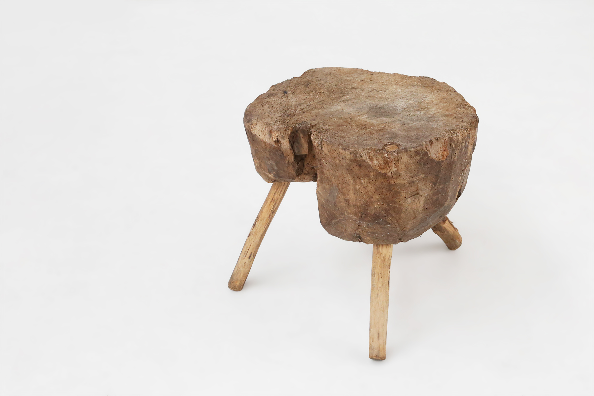Chopping block or side table in full wood, France, ca. 1850thumbnail